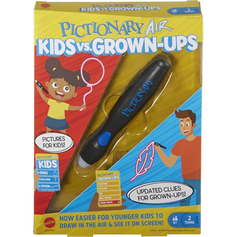 Mattel Games Pictionary Air Kids Vs Grown-Ups Family Drawing Game, Links to Smart Devices