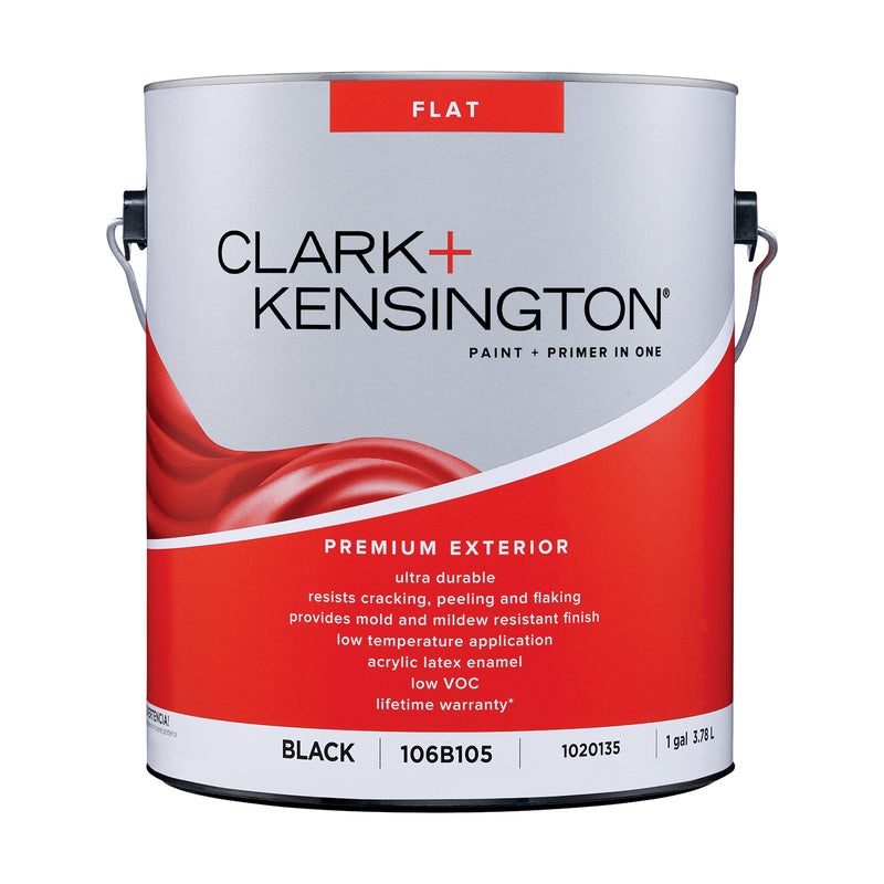 Clark+Kensington Flat Black House & Trim Paint & Primer Exterior 1 gal (IN-STORE PICKUP ONLY)