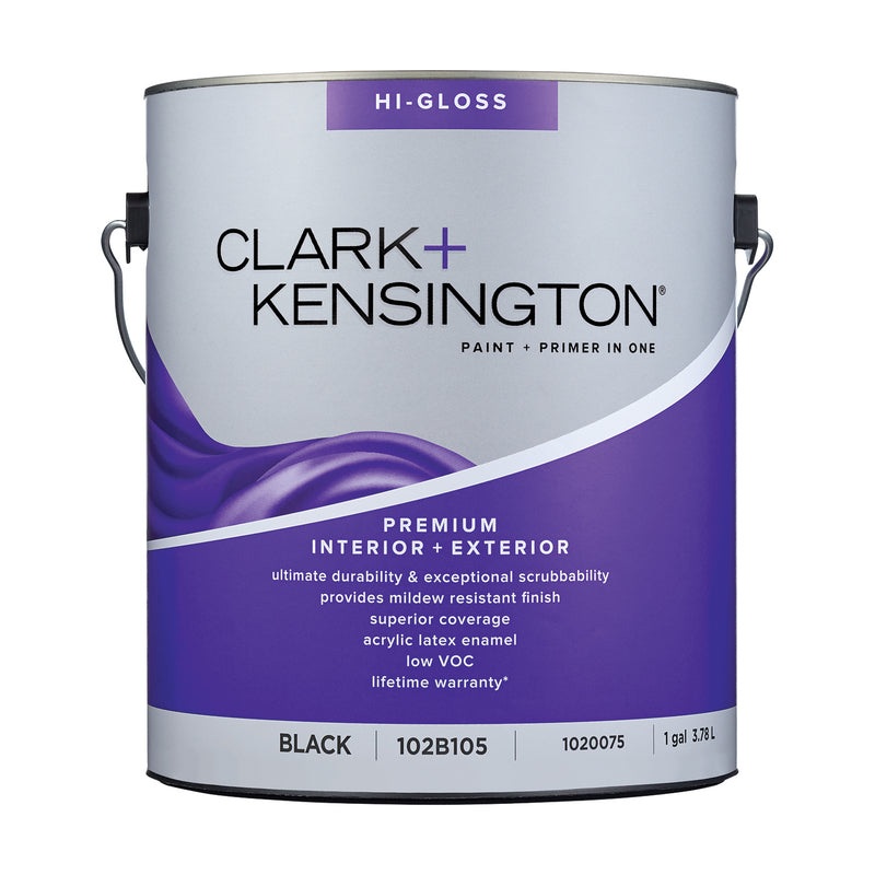 Clark+Kensington High-Gloss Black Premium Paint Exterior and Interior 1 gal (IN-STORE PICKUP ONLY)