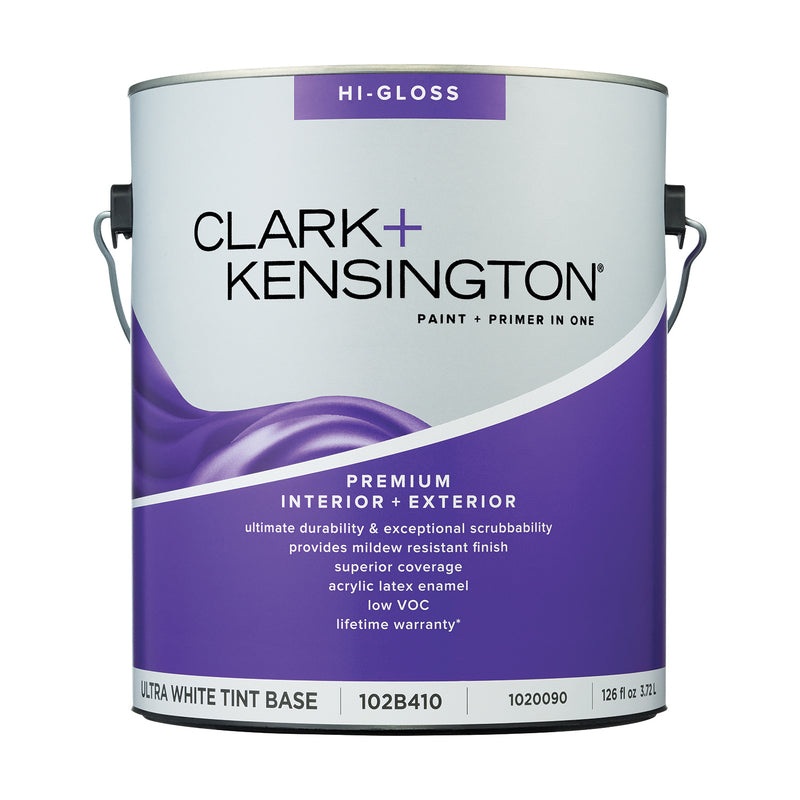 Clark+Kensington High-Gloss Tint Base Ultra White Base Premium Paint Exterior and Interior 1 gal (IN-STORE PICKUP ONLY)
