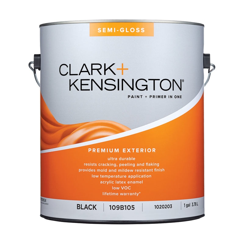 Clark+Kensington Semi-Gloss Black House & Trim Paint & Primer Exterior 1 gal (IN-STORE PICKUP ONLY)