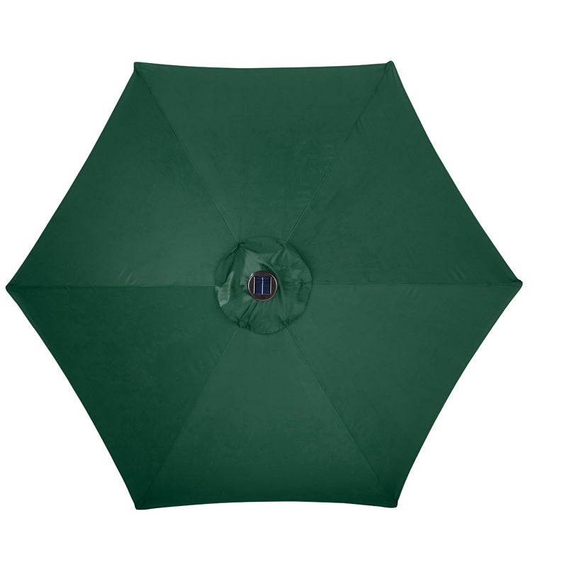 Living Accents 9 ft. Tiltable Hunter Green Solar Market Umbrella (IN-STORE PICKUP ONLY)