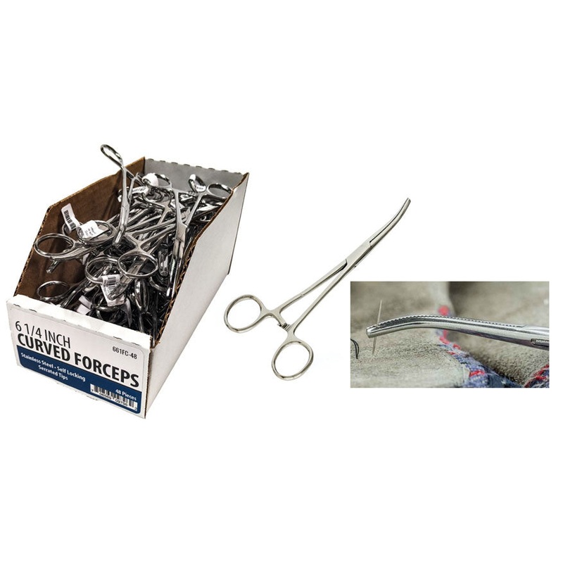 6-1/4 Stainless Steel Curved Forceps/Hemostat