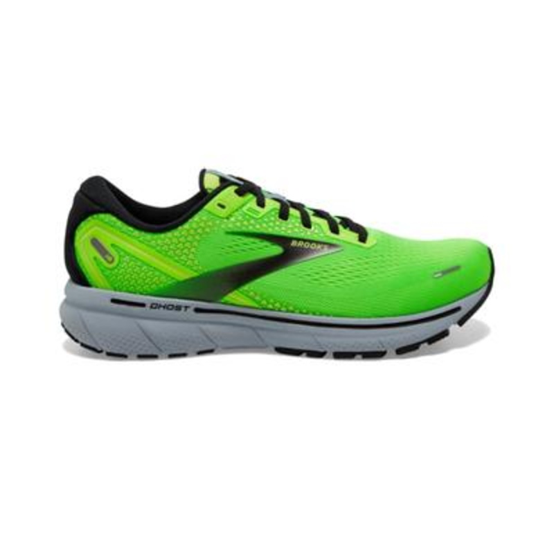 Brooks Mens Ghost 14 Running Shoe Green Gecko & Black Size 8-13D