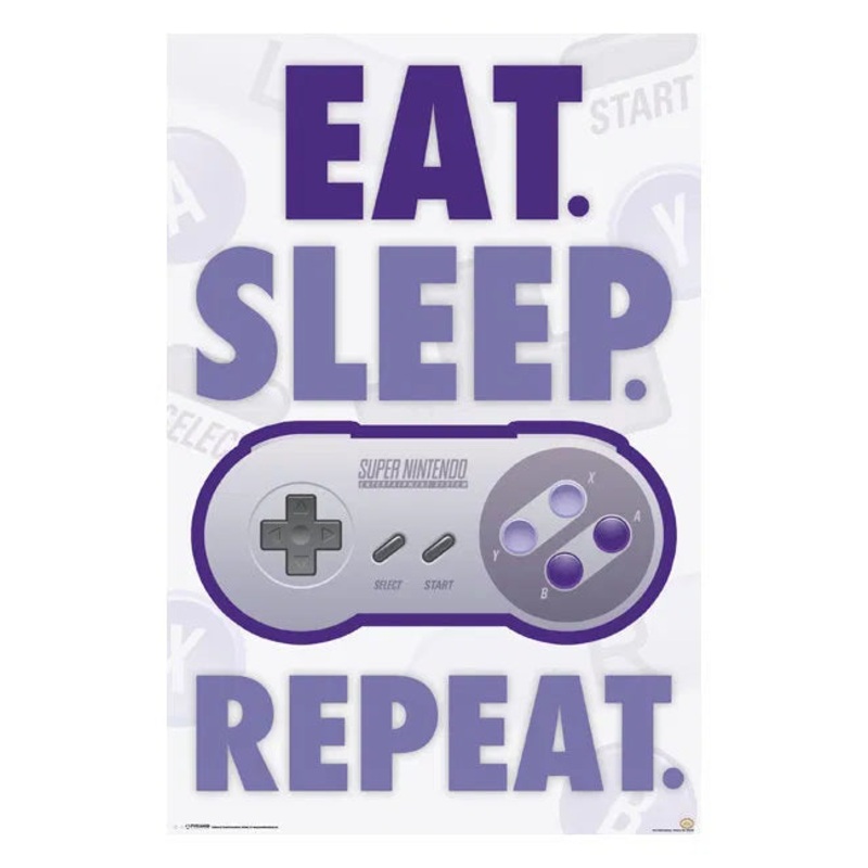 Nintendo – Eat, Sleep, Game, Repeat Poster