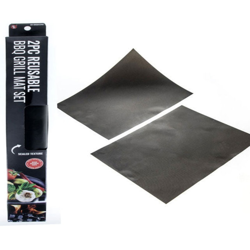 SE 2-piece Reusable BBQ Grill Mat Set