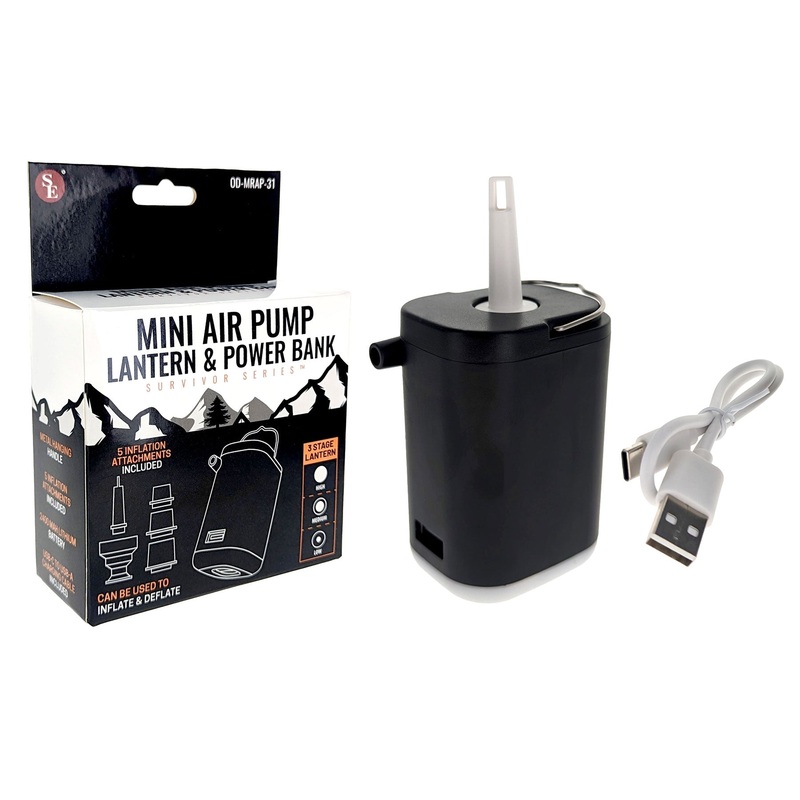 SE 3-IN-1 Mini Rechargeable Air Pump, Lantern & Power Bank