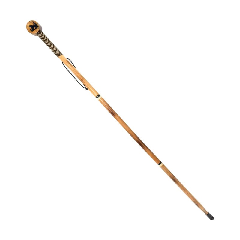 SE Survivor Series Wooden Walking/Hiking Stick; Hand-Carved Bear Design