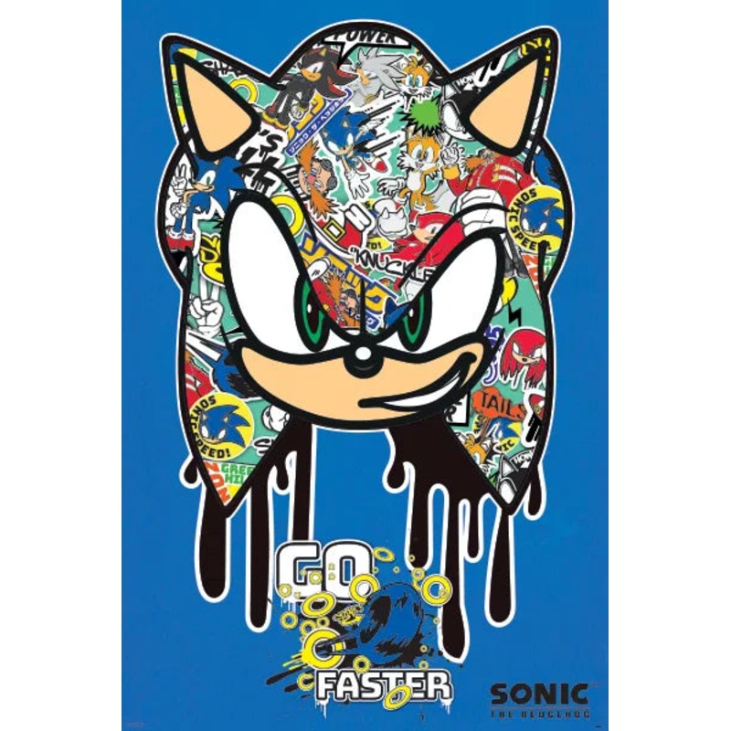 Sonic the Hedgehog  Go Faster  Graffiti Poster