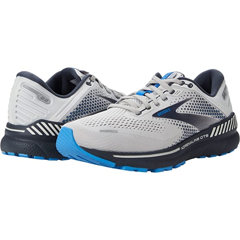 Brooks Men’s Adrenaline GTS 22 Running Shoes Oyster/India Ink/Blue Size 9-13E