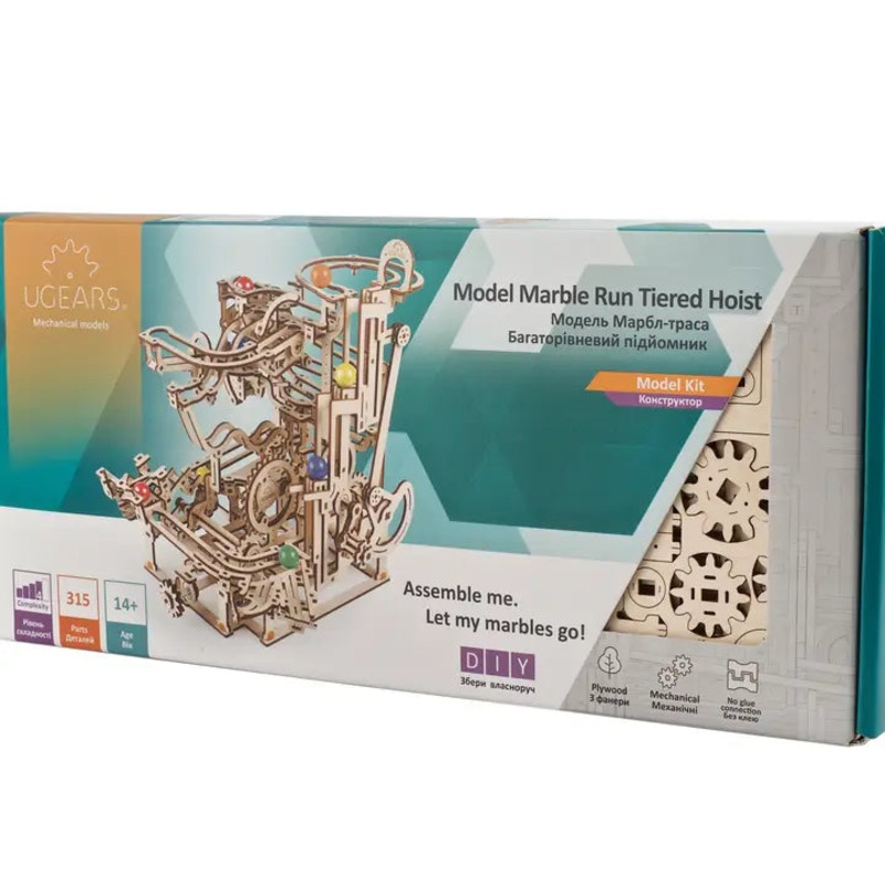UGears Marble Run Tiered Hoist -3
