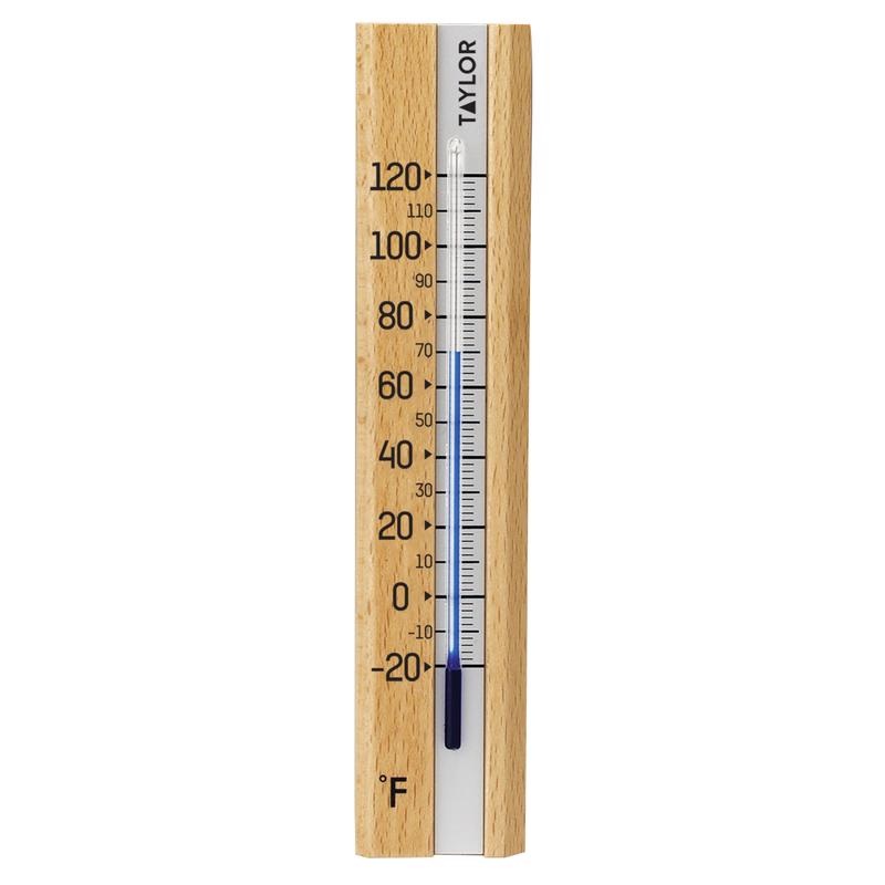 Taylor Tube Thermometer Wood Brown 6.5 in.