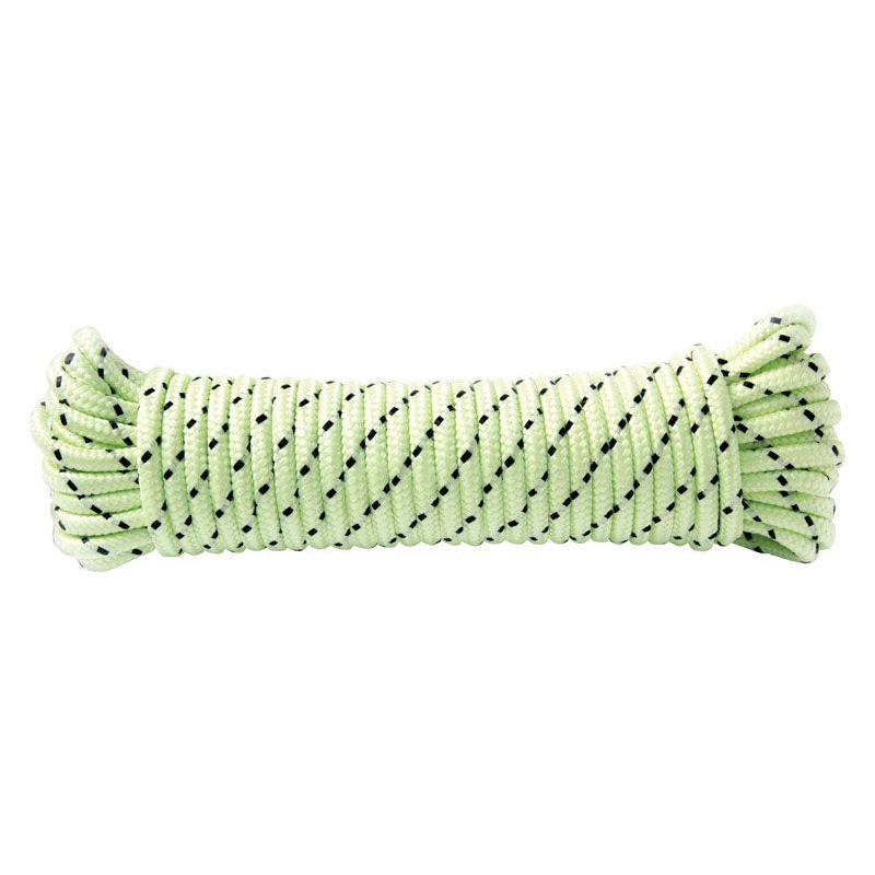 Ace 1/4 in. D X 50 ft. L Neon Green Glow in the Dark Diamond Braided Polypropylene Rope