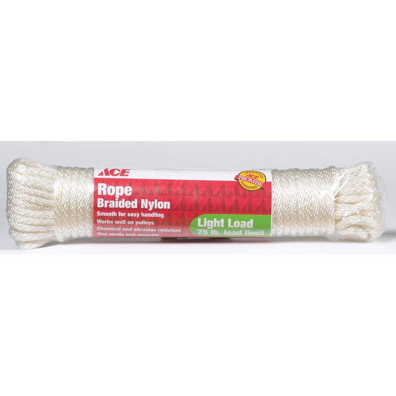 Ace 1/4 in. D X 50 ft. L White Solid Braided Nylon Rope