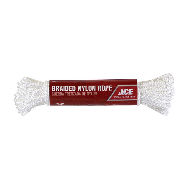 Ace 1/8 in. D X 48 ft. L White Braided Nylon Rope
