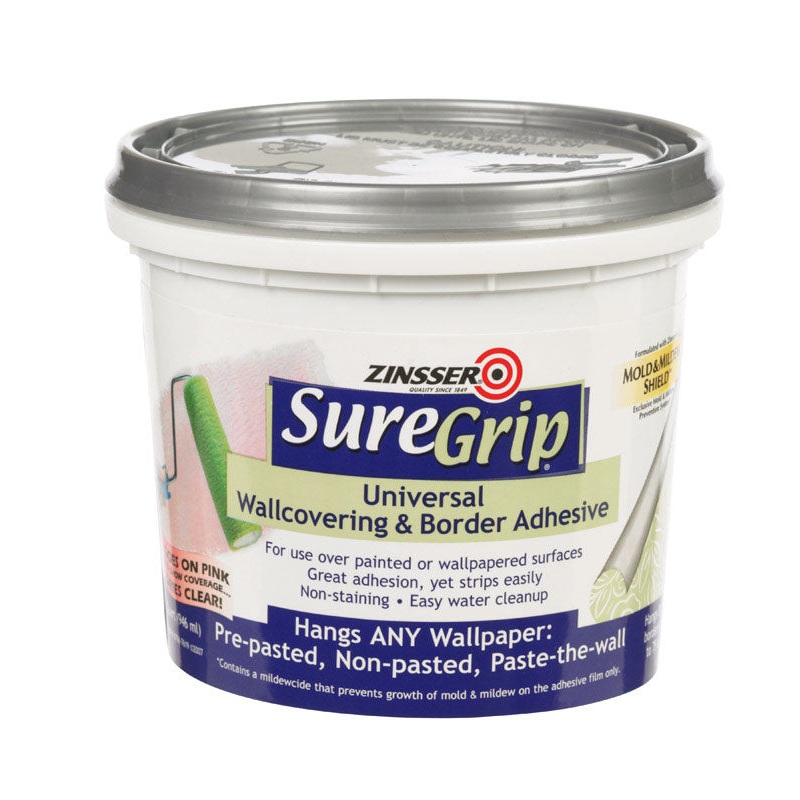 Zinsser SureGrip High Strength Glue Goes on Pink dries Clear Adhesive 1 qt (In-Store Pickup Only)