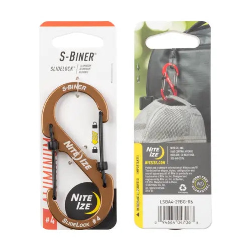 Nite Ize S-Biner SlideLock Aluminum Size 4 (Coyote Brown)