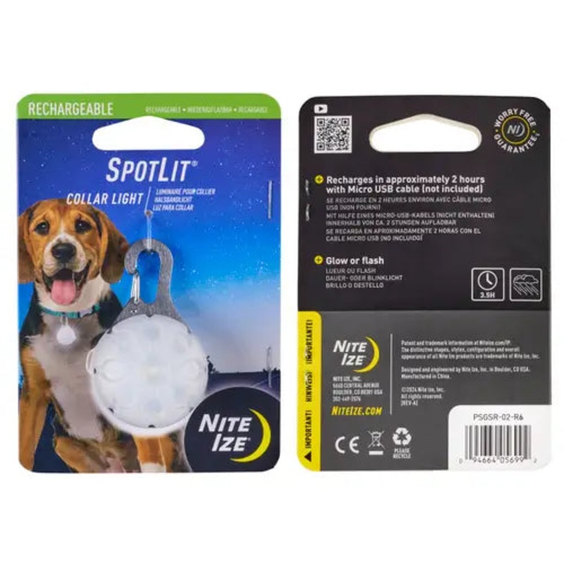 Nite Ize SpotLit Rechargeable Collar Light (White)