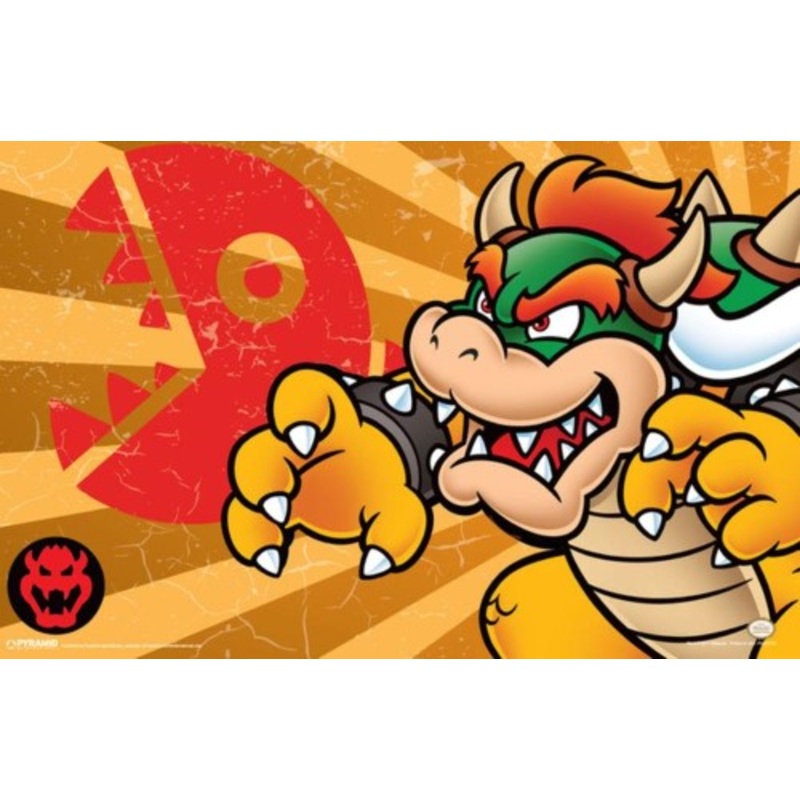 Super Mario – Bowser Stripes Poster 17 X 11