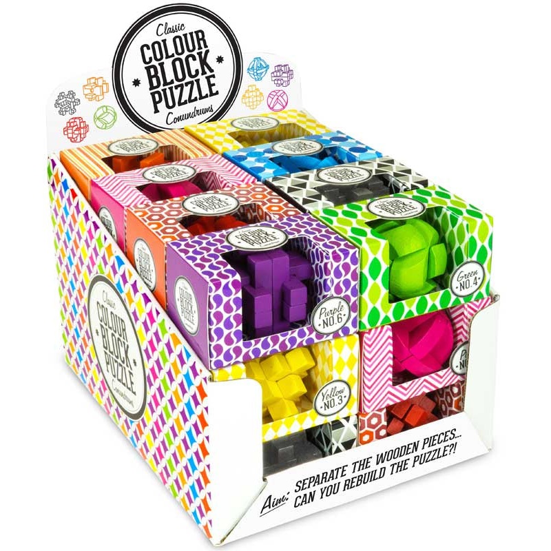 Wood Color Block Puzzles (Sold Separately)