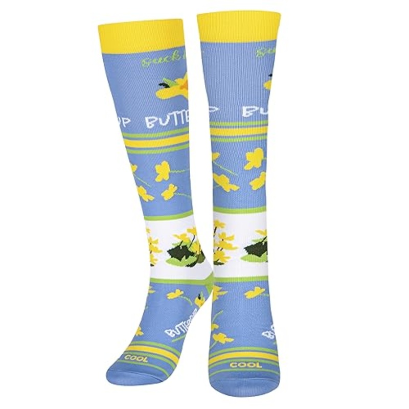 Odd Sox Knee High Compression Socks (Suck it up Buttercup) Size L