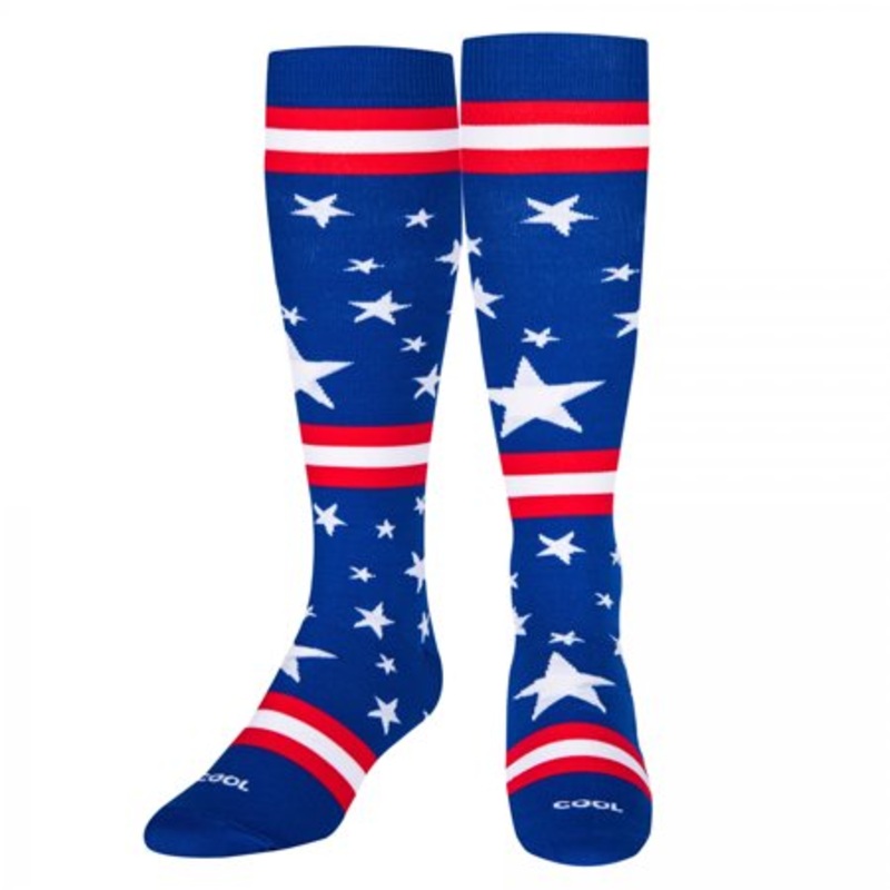 Odd Sox Over the Calf Knee High Compression Socks (Stars & Stripes) Size L