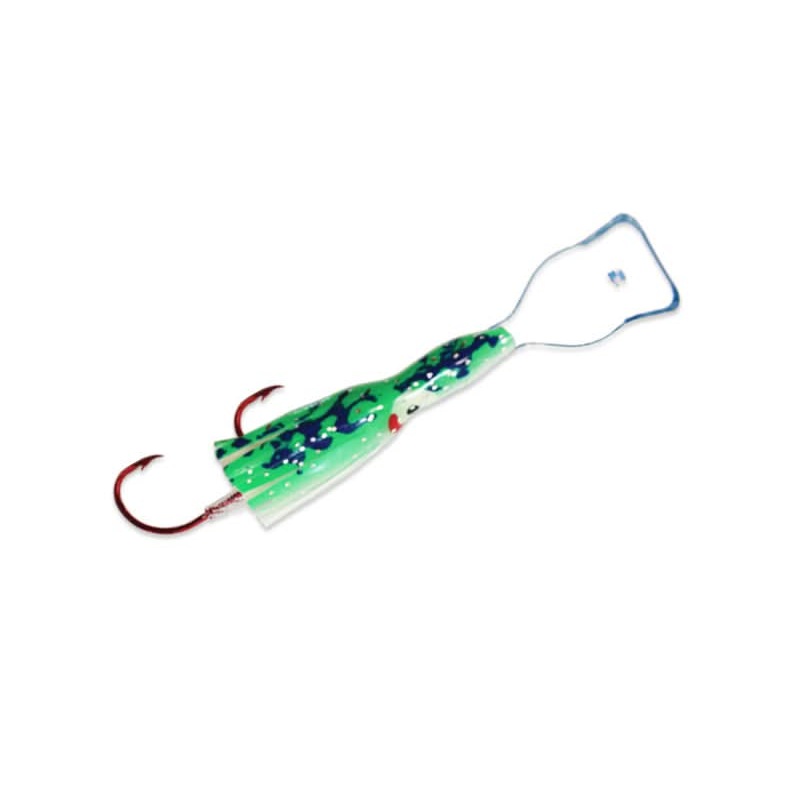 Pee Wee Wiggle Hoochie Size 2 Green Spatter Glow/Clear