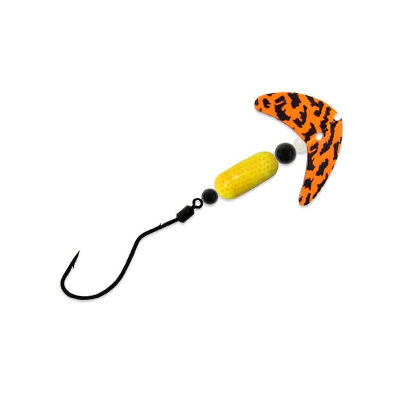 Smile Blade SpinDrift Walleye Size 1 Orange Black Tiger/Chartreuse Orange Scale
