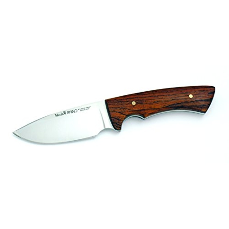 Cocobolo Wood Handle Hunting Knife with Leather Sheath