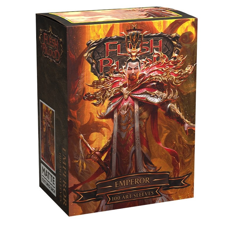 Dragon Shield Sleeves: Standard Brushed Art Flesh and Blood – The Emperor of Volcor 100CT