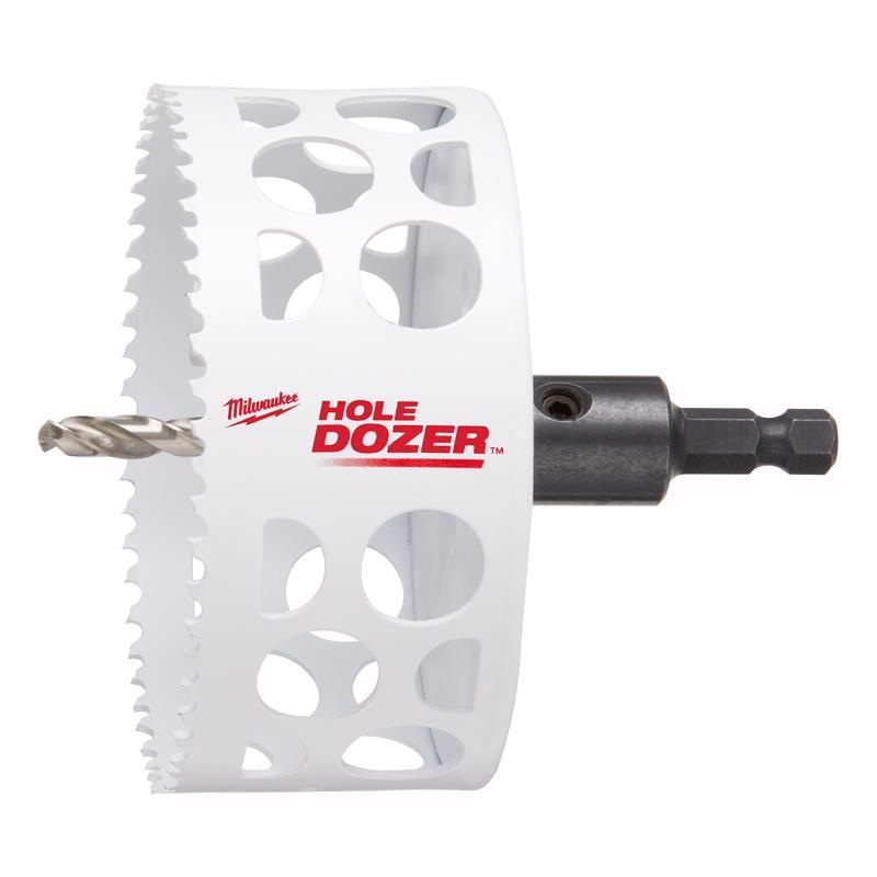 Milwaukee Hole Dozer 4 in. Bi-Metal 2 in. L X 3/8 in. D Hole Saw with Arbor and Pilot Bit