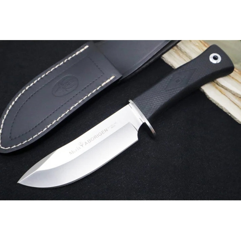Muela Knives ABORIGEN-13G Fixed Blade – Black Rubber Handle / Nitro-42 Steel Blade