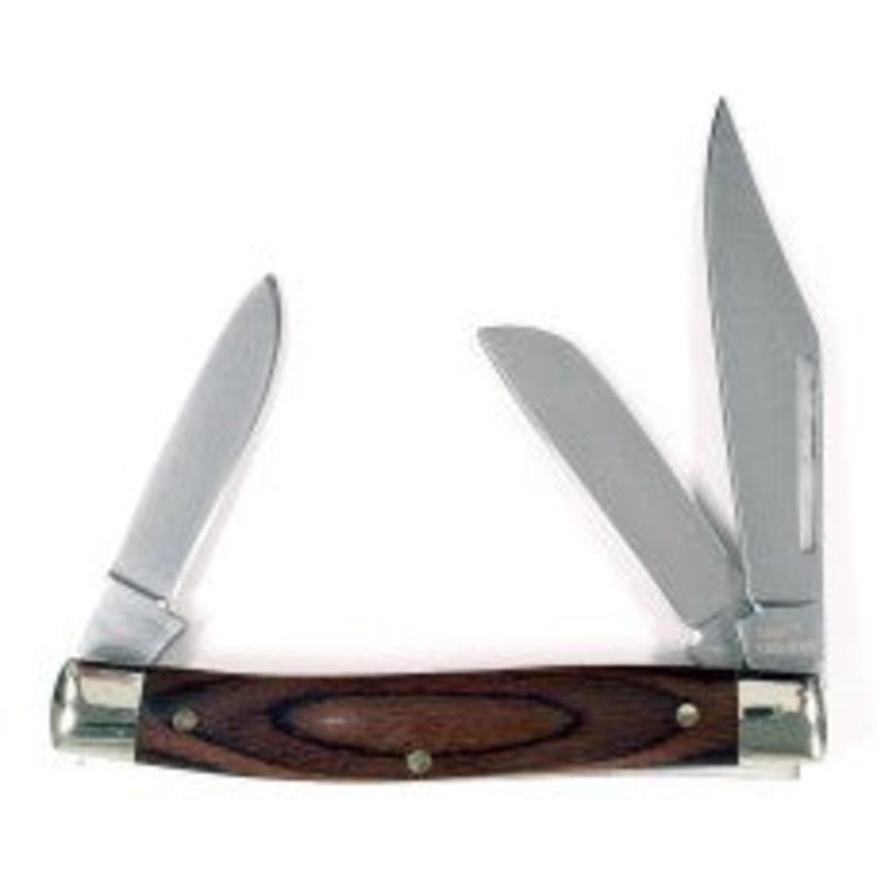 Ruko Folding 3-Blade Knife, Pakkawood Handle