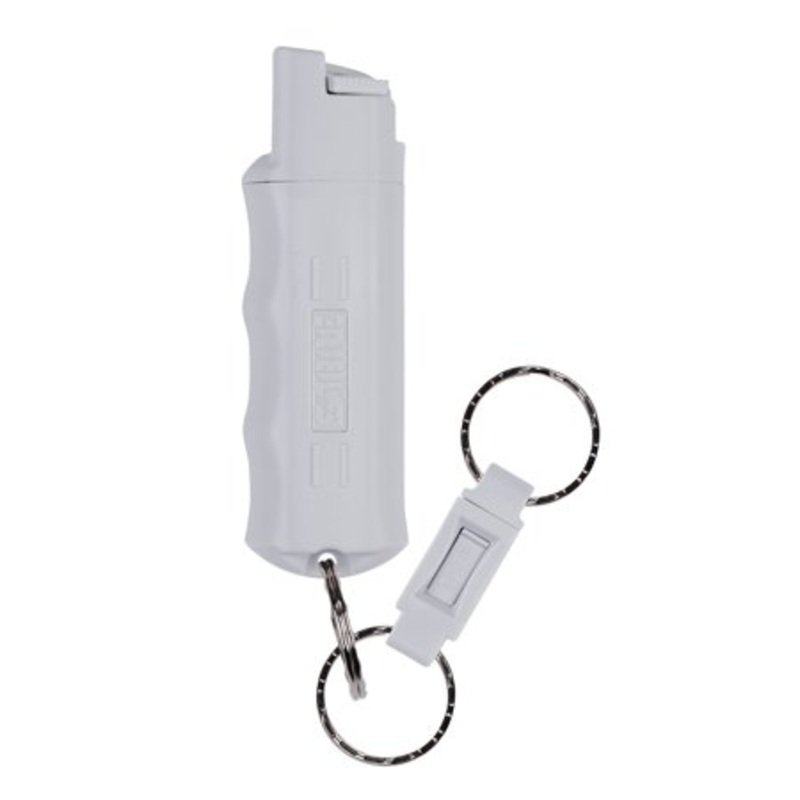 SABRE Pepper Spray Keychain with Quick Release, Light Gray Color
