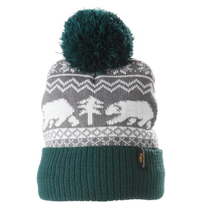Screamer Kids Polar Bear Beanie (Forest Green)