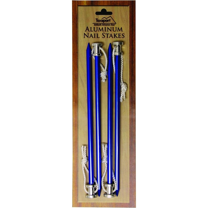 Texsport Aluminum 9 Inch Tent Nail Stakes – Pack of 4