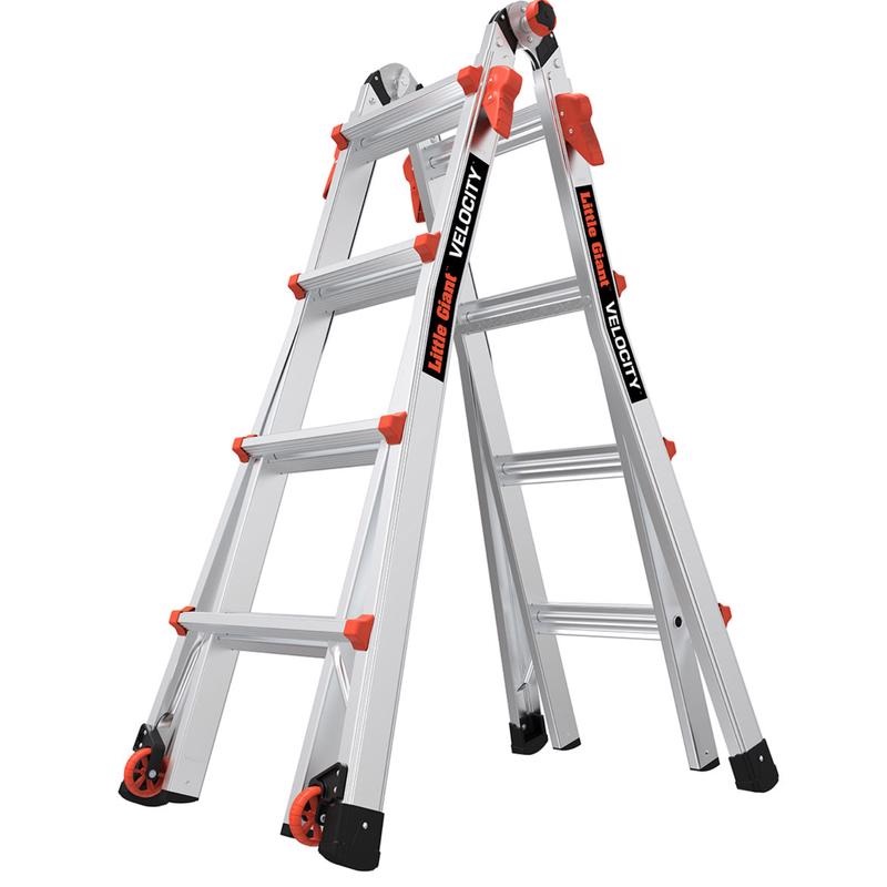 Little Giant Velocity 17 ft. H Aluminum Telescoping Multi-Position Ladder Type IA 300 lb. capacity  (In Store Pickup only)