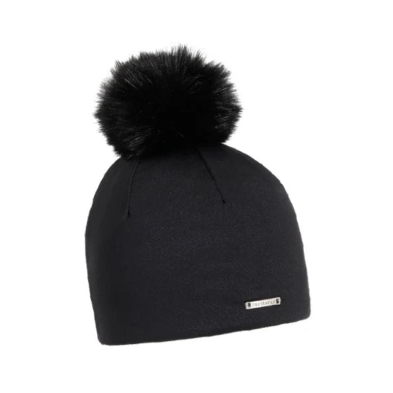 Turtle Fur Comfort Shell Pom Pom Beanie (Black)