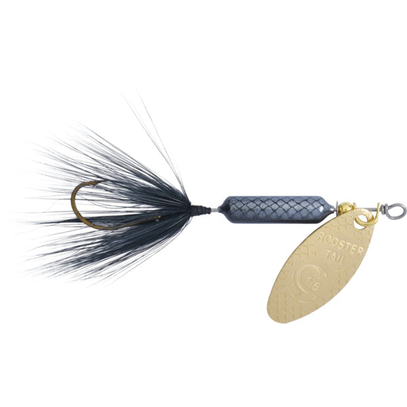Yakima Bait Original Rooster Tail: 1/8 oz. Single (Black Brass Blade)