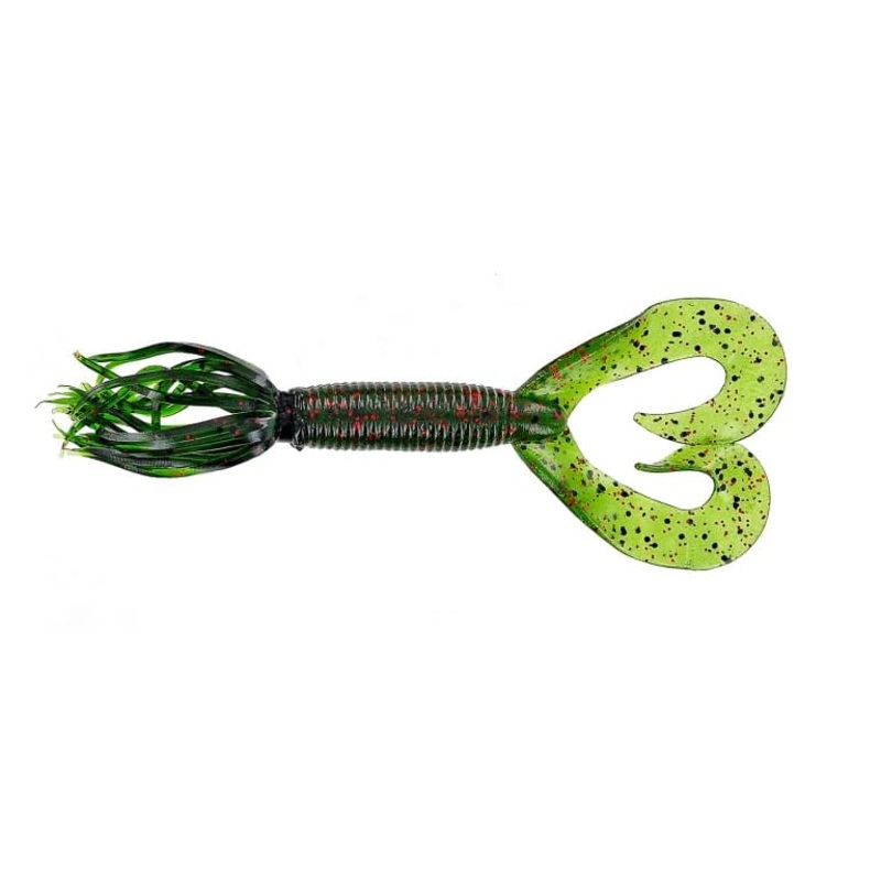 Yamamoto Double Tail 4 Hula Grub (Watermelon Black & Red Flake)