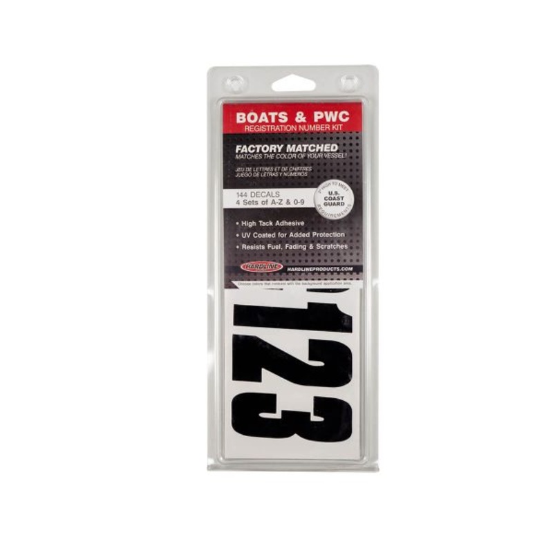 Boat Lettering 3 Registration Kit (Black)