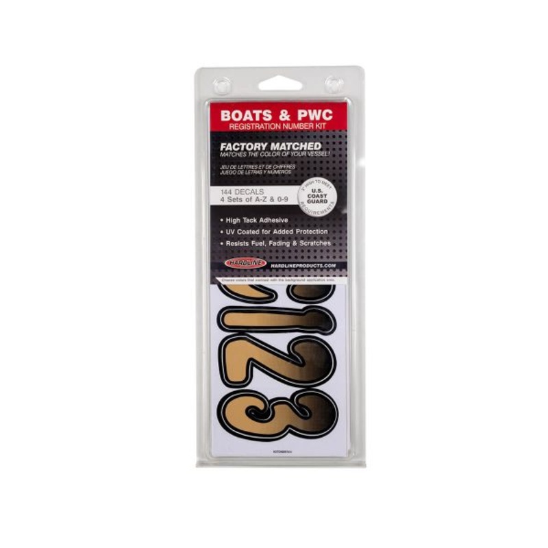 Boat Lettering 3 Registration Kit (Brown/Black)