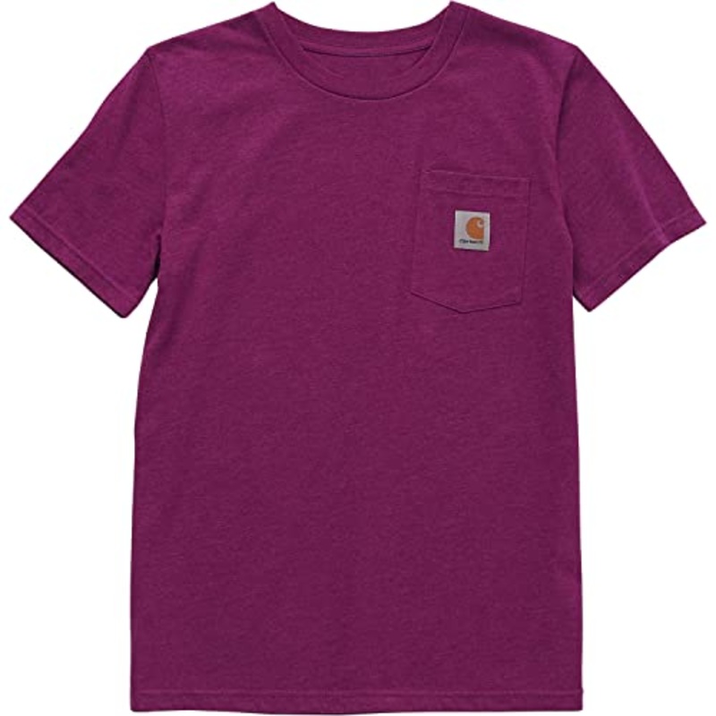 Carhartt Boy’s Short-Sleeve Pocket T-Shirt Magenta Heather 4-7