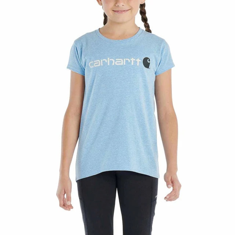 Girls’ Short-Sleeve Core Logo T-Shirt Azure Blue XS-XL