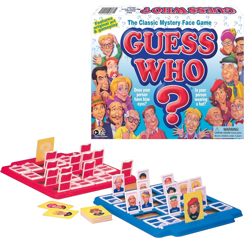 Guess Who? Board Game with Classic Characters by Winning Moves Games USA, Classic Children’s Mystery Board Game of Deduction for 2 Players, Ages 6+