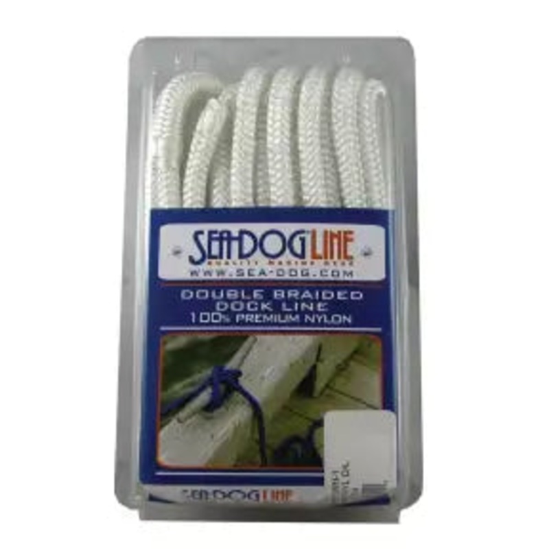 Sea-Dog Double Braid Dock Line – 3/8 x 10 ft. (White)