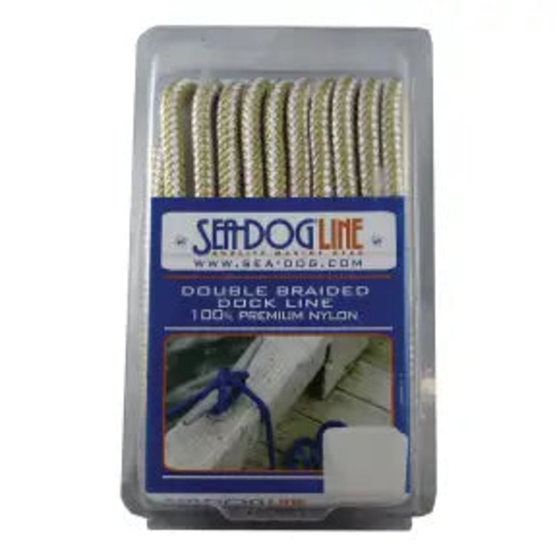 Sea-Dog Double Braid Dock Line – 3/8 x 20 ft. (Gold/White)