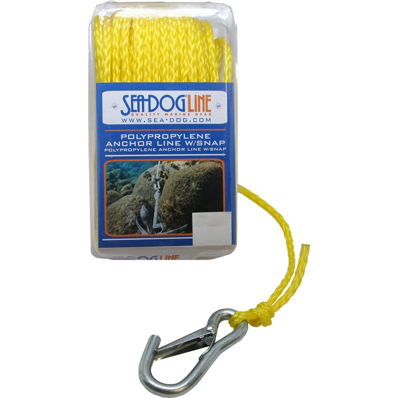 Sea-Dog Poly Pro Anchor Line w/Snap – 1/4 x 100 (Yellow)