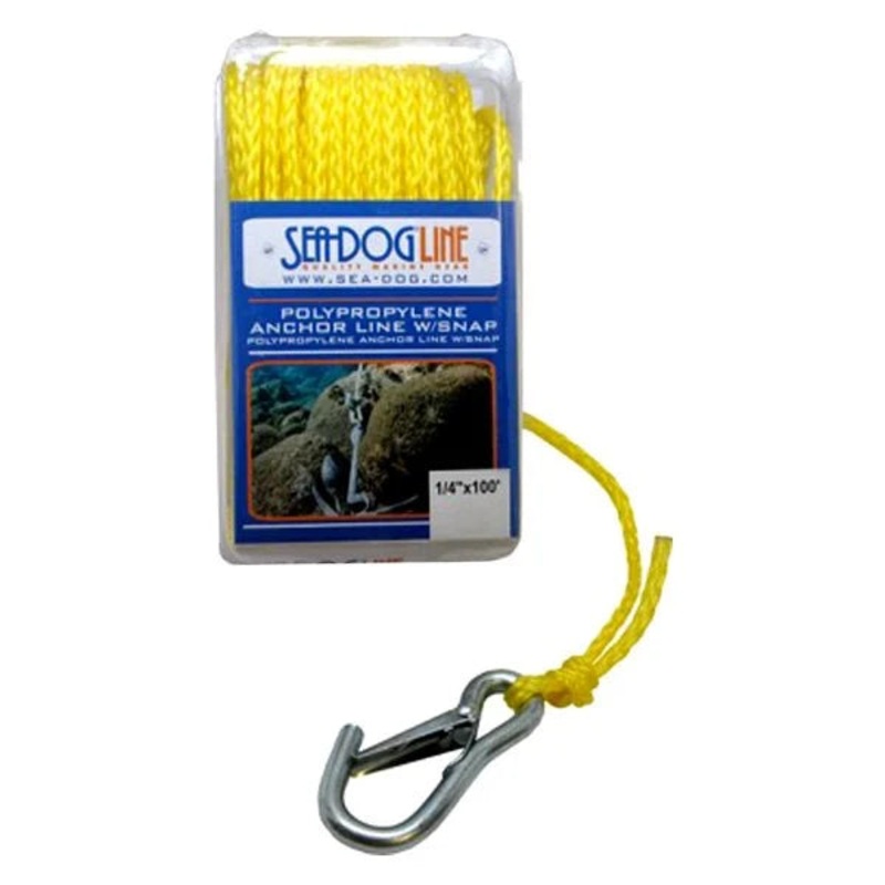 Sea-Dog Poly Pro Anchor Line w/Snap – 1/4 x 50 (Yellow)