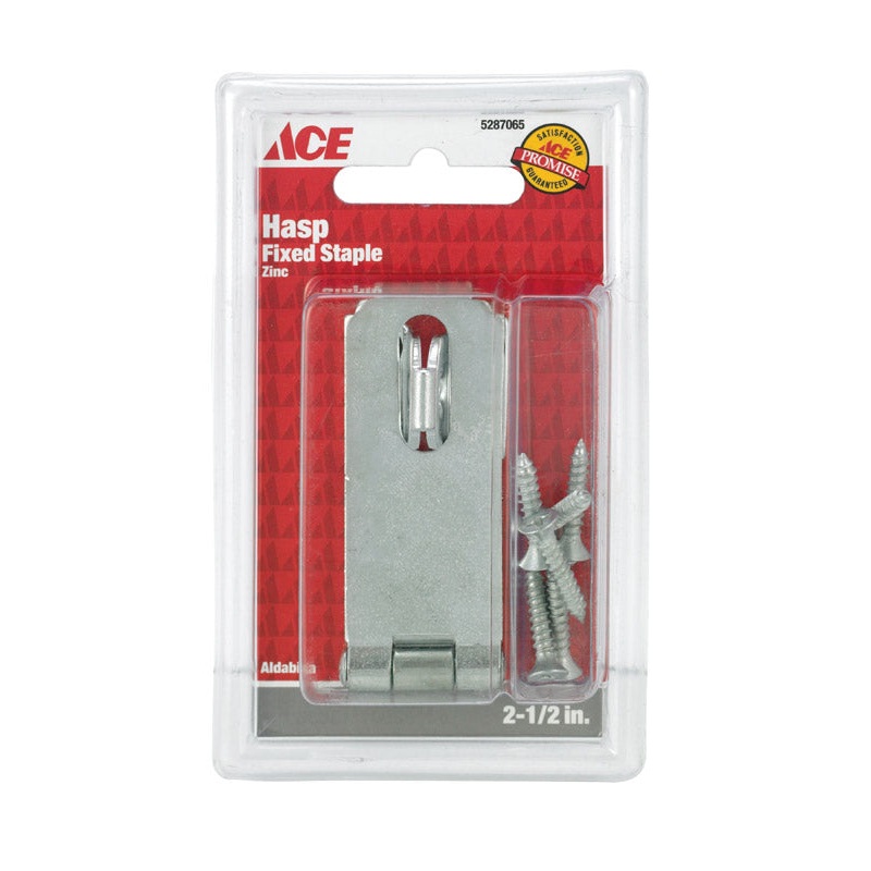 Ace Zinc 2-1/2 in. L Fixed Staple Safety Hasp